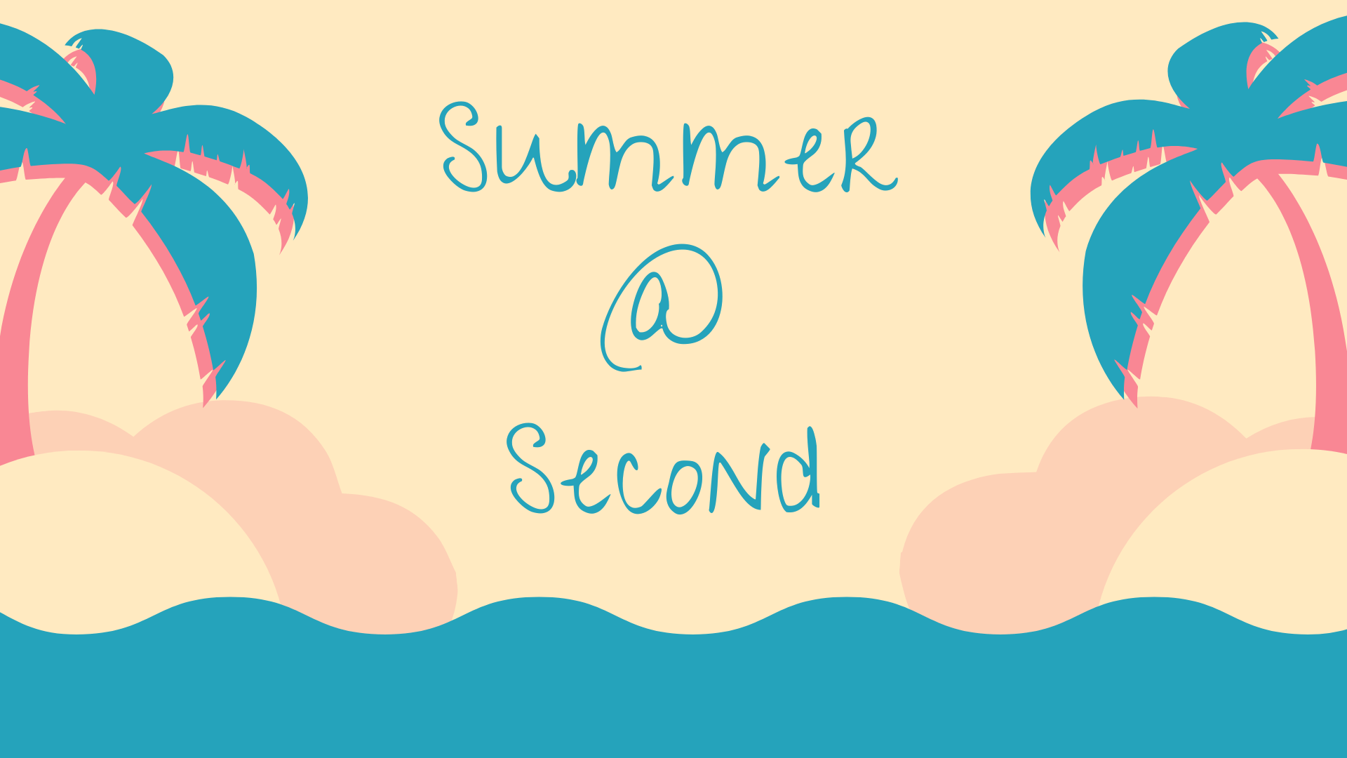 summer @ second with beach and palm tree motif