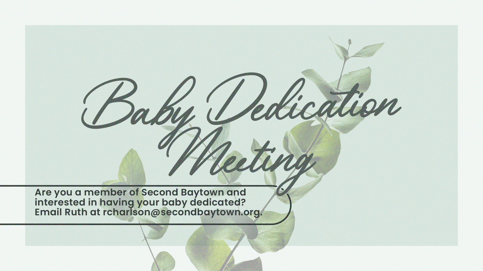 Baby Dedication Meeting