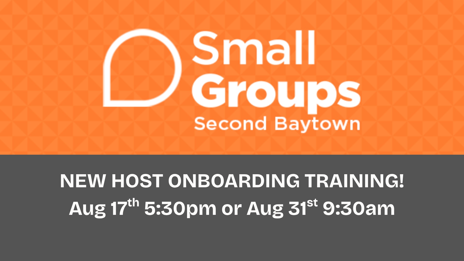 Small Group Leader Training