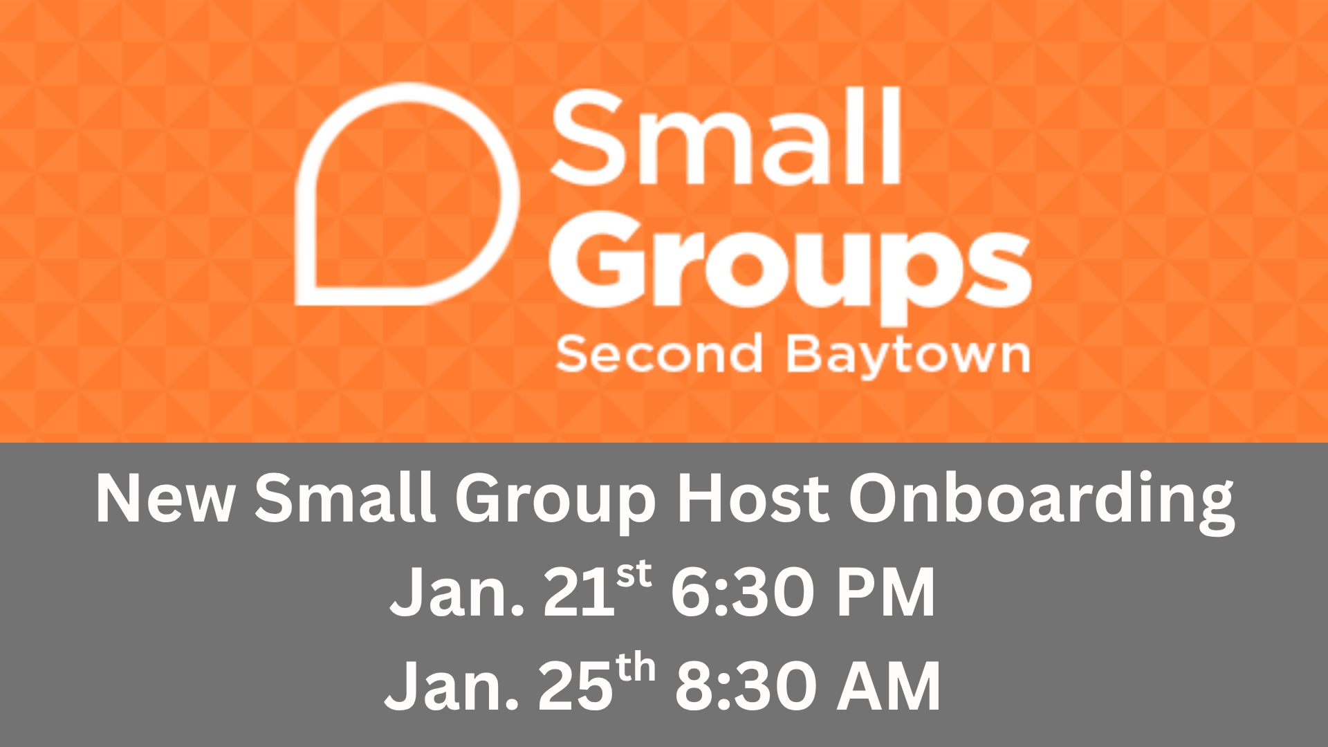 Small Group Host Onboarding